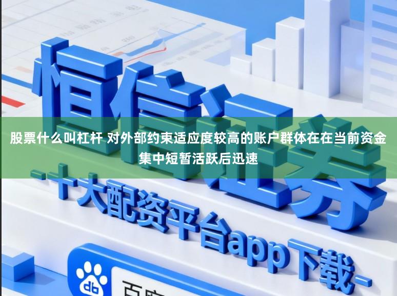 股票什么叫杠杆 对外部约束适应度较高的账户群体在在当前资金集中短暂活跃后迅速